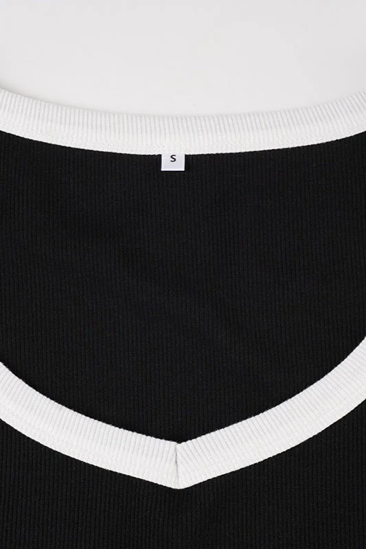 Slim Fit V-Neck Knit Top - Image 6