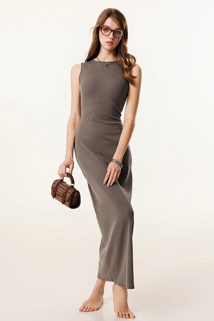 Slim Fitted Knit Tank Sweater Dress - Image 2