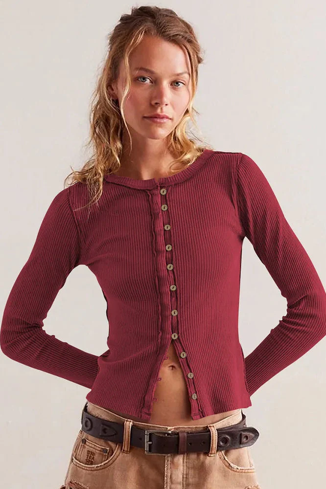Slim Long Sleeve Ribbed Cardigan - Image 15