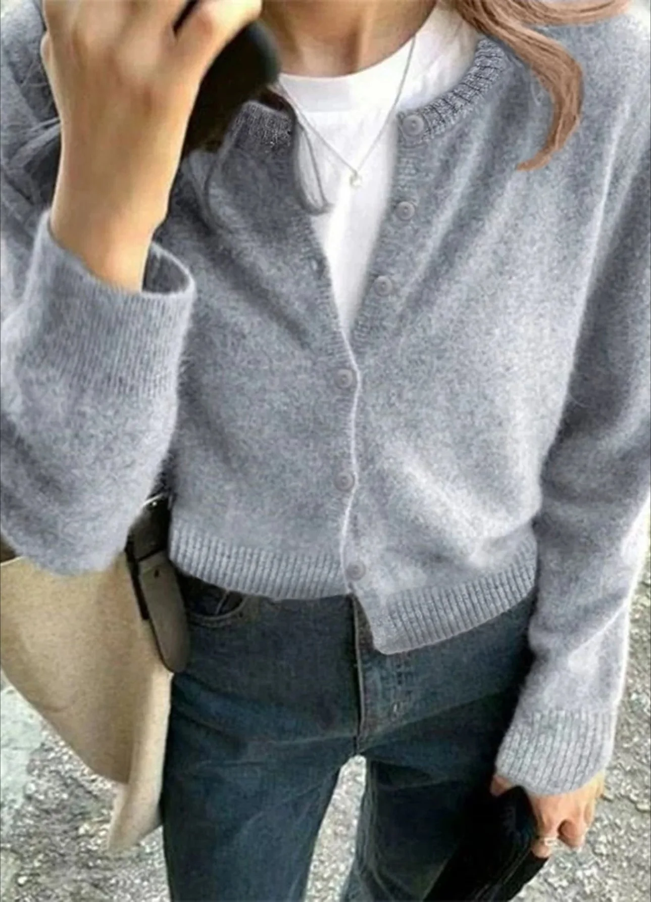 Soft Knit Solid Color Cardigan - Image 3