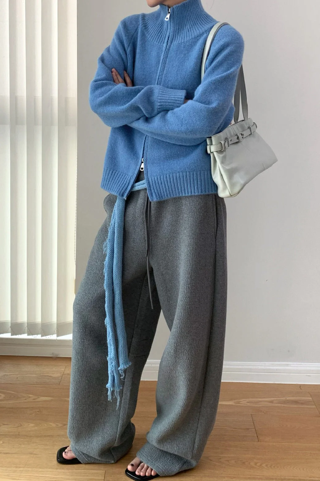 Soft Knit Zipper Cardigan - Image 3