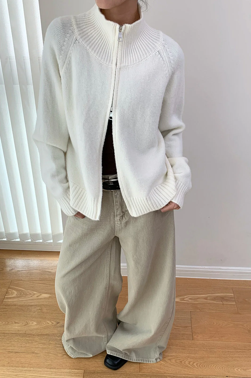 Soft Knit Zipper Cardigan - Image 7