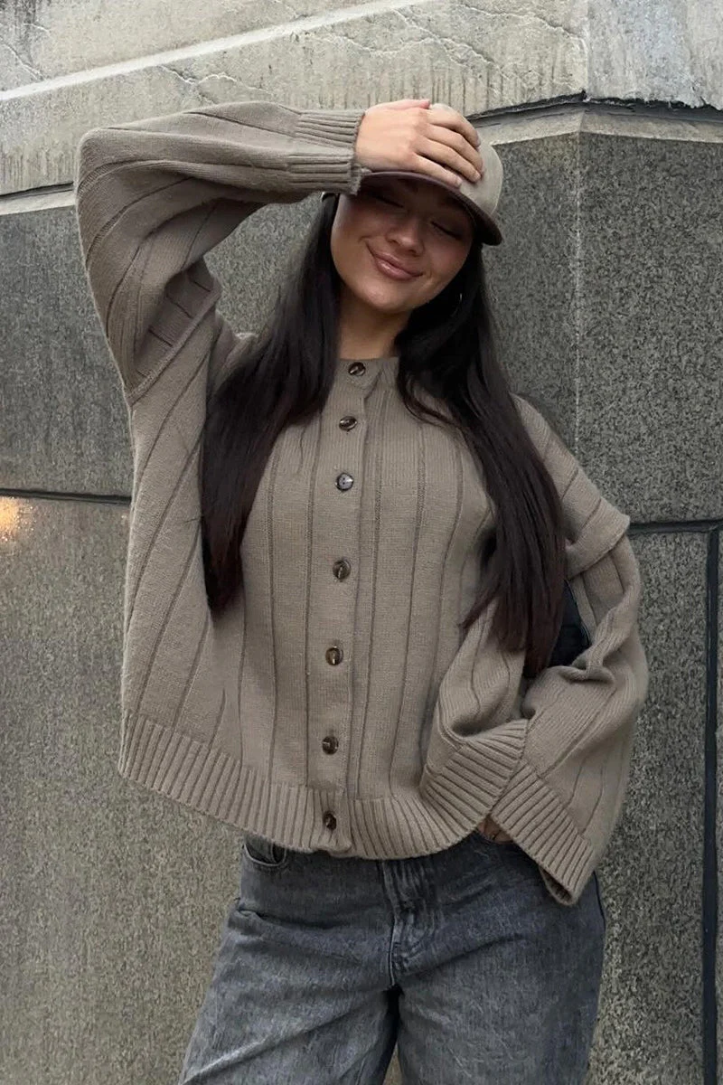 Soft Rib Relaxed Cardigan - Image 3