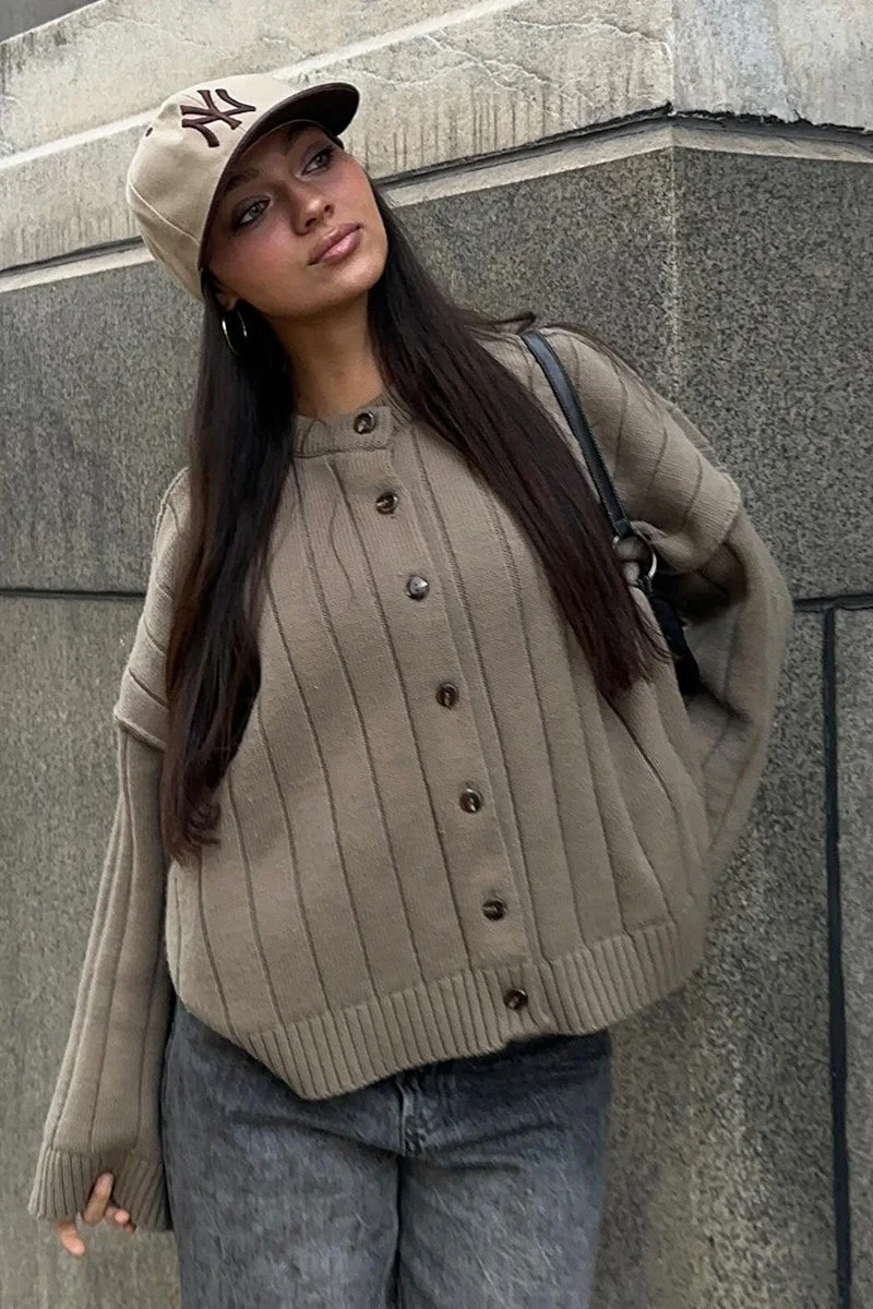 Soft Rib Relaxed Cardigan - Image 4