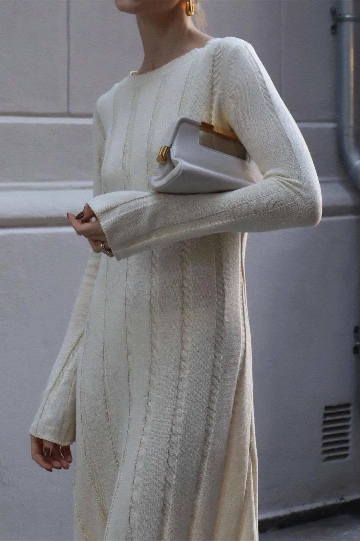 Solid A Line Maxi Sweater Dress - Image 4