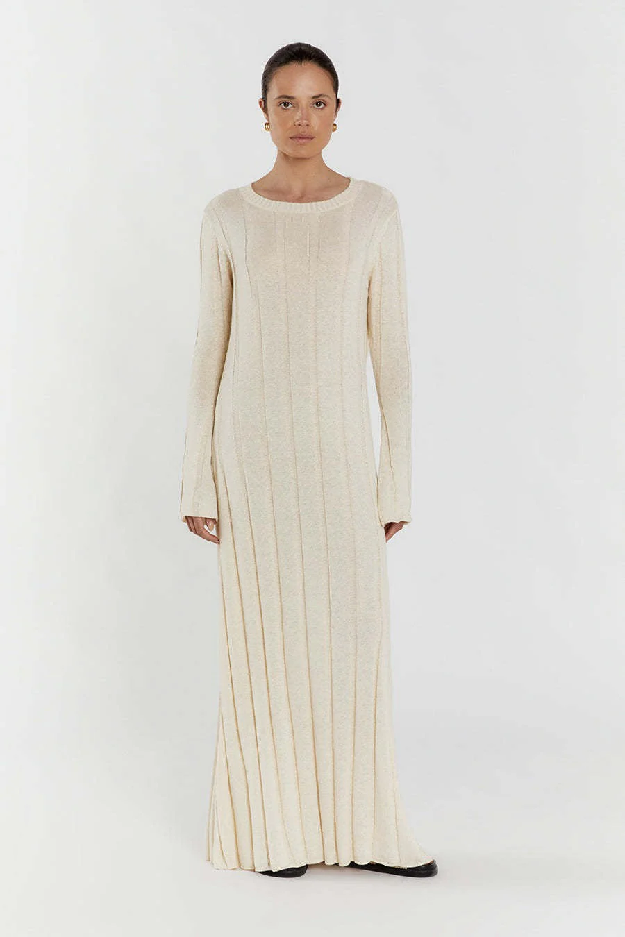 Solid A Line Maxi Sweater Dress - Image 6