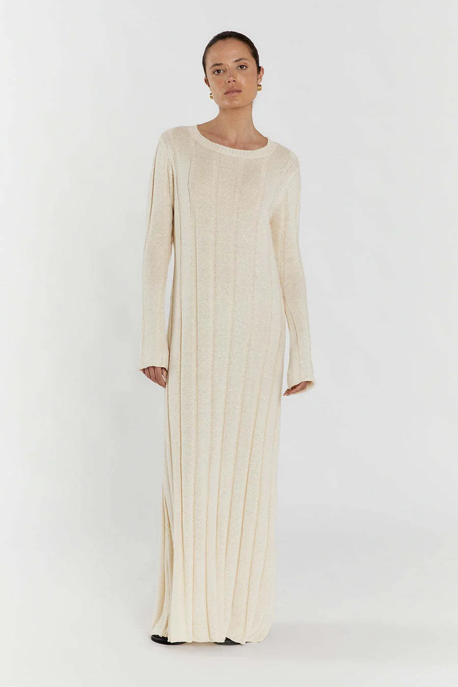 Solid A Line Maxi Sweater Dress - Image 7