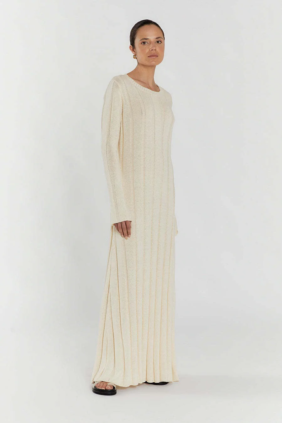 Solid A Line Maxi Sweater Dress - Image 8