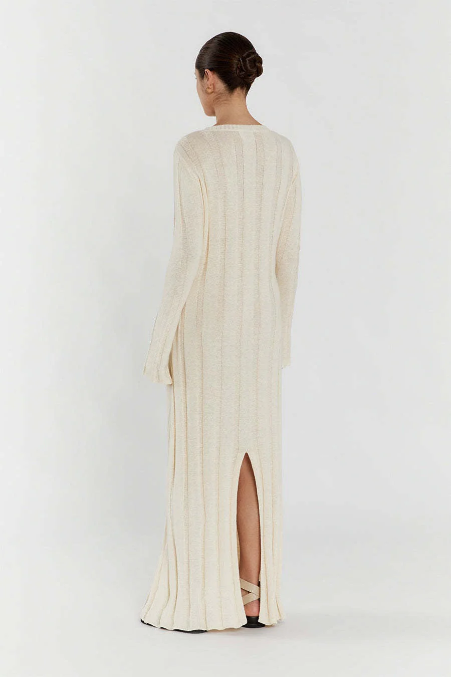 Solid A Line Maxi Sweater Dress - Image 9