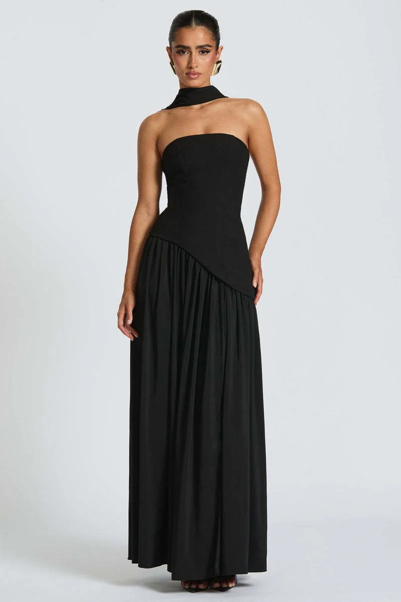 Solid Bustier High Slit Formal Dress - Image 22