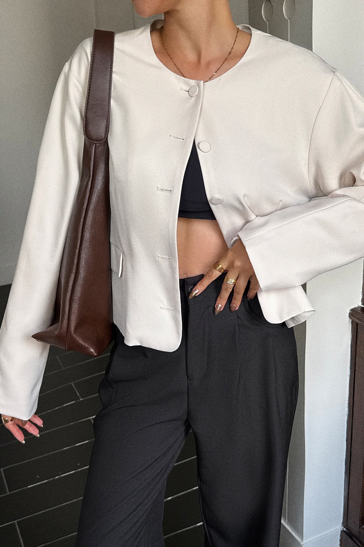 Solid Color Casual Jacket - Image 2