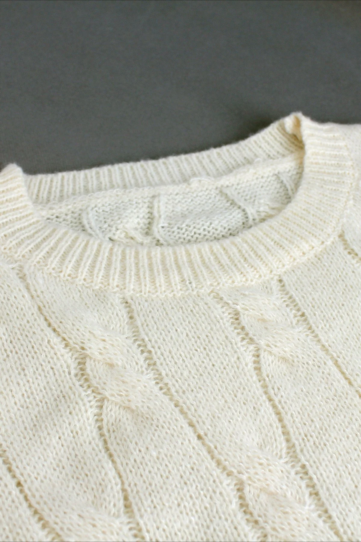 Solid Color Long Sleeve Cable Knit Sweater Dress - Image 3