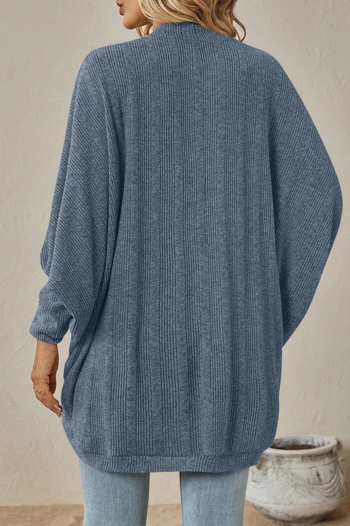 Solid Color Mid Length Cardigan - Image 6