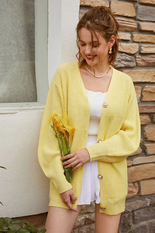 Solid Color Relaxed Knit Cardigan - Image 21