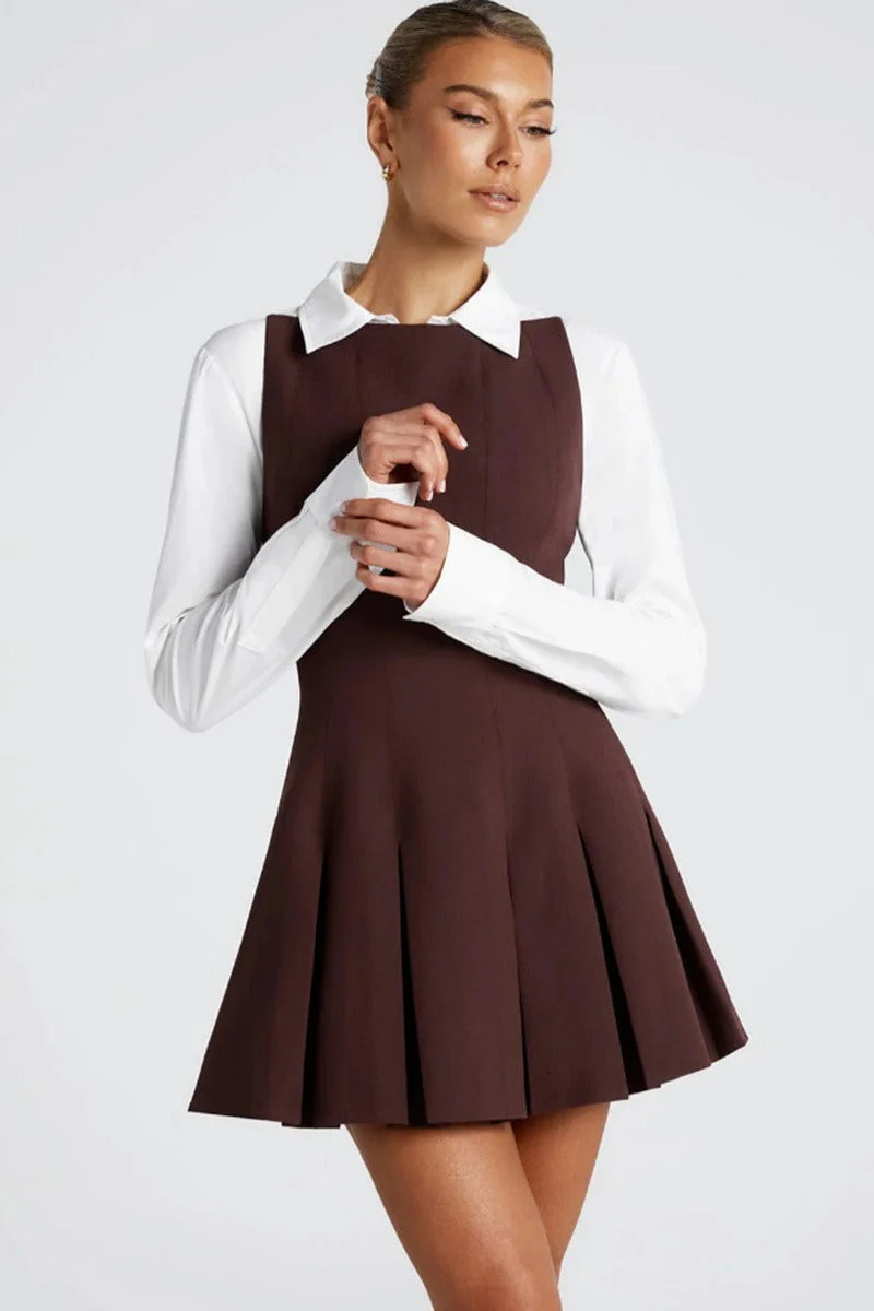 Solid Color Wide Hem Sleeveless Cocktail Dress - Image 4
