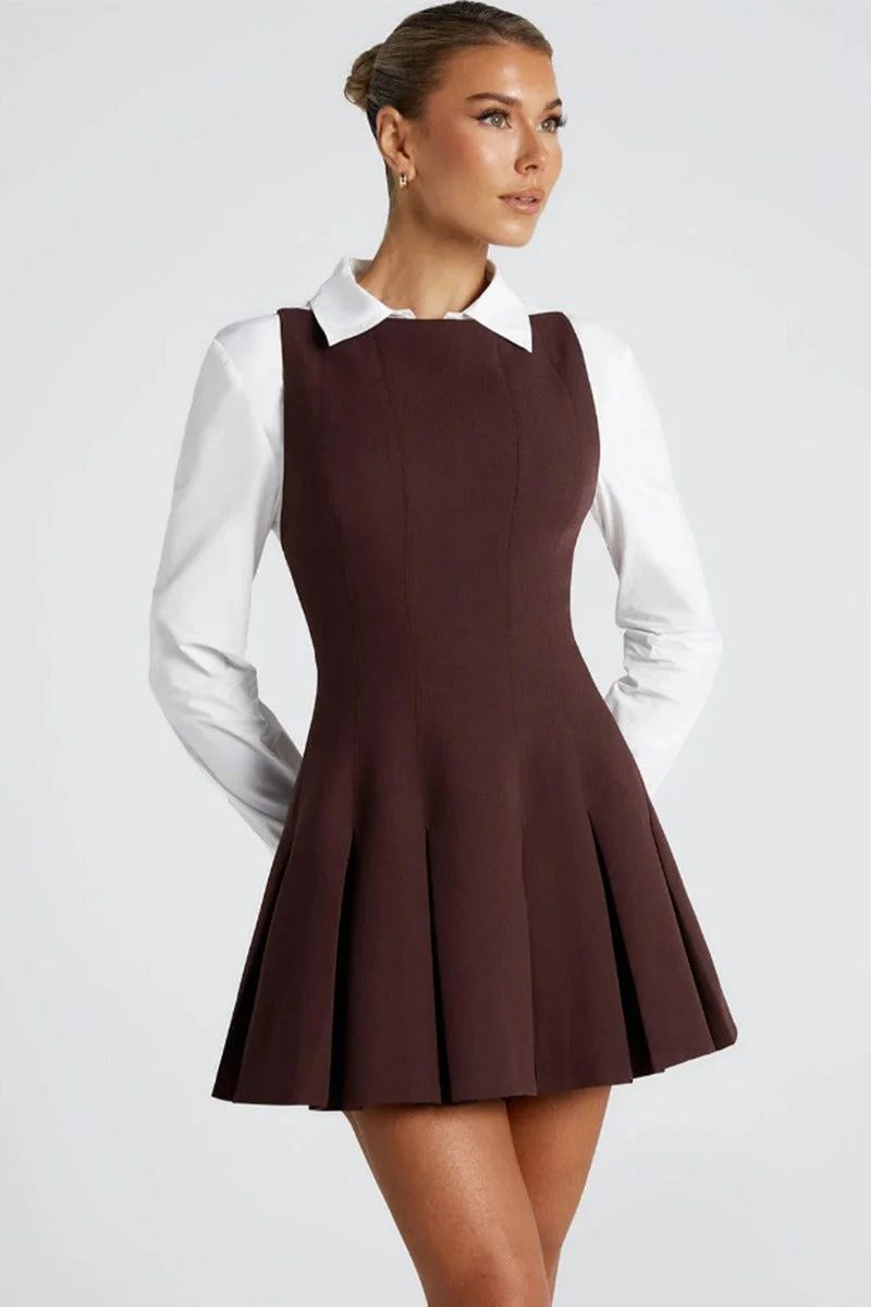 Solid Color Wide Hem Sleeveless Cocktail Dress - Image 5