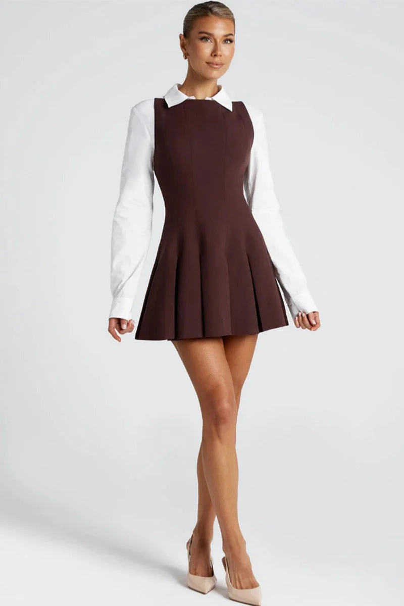 Solid Color Wide Hem Sleeveless Cocktail Dress - Image 6