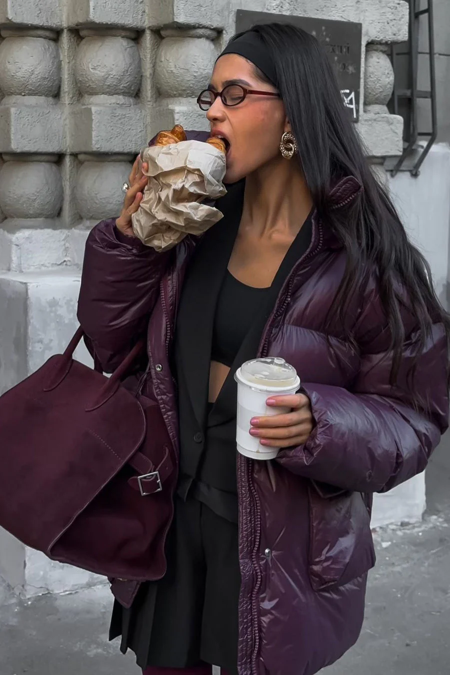 Solid Color Zipped Hooded Puffer Jacket - Image 7