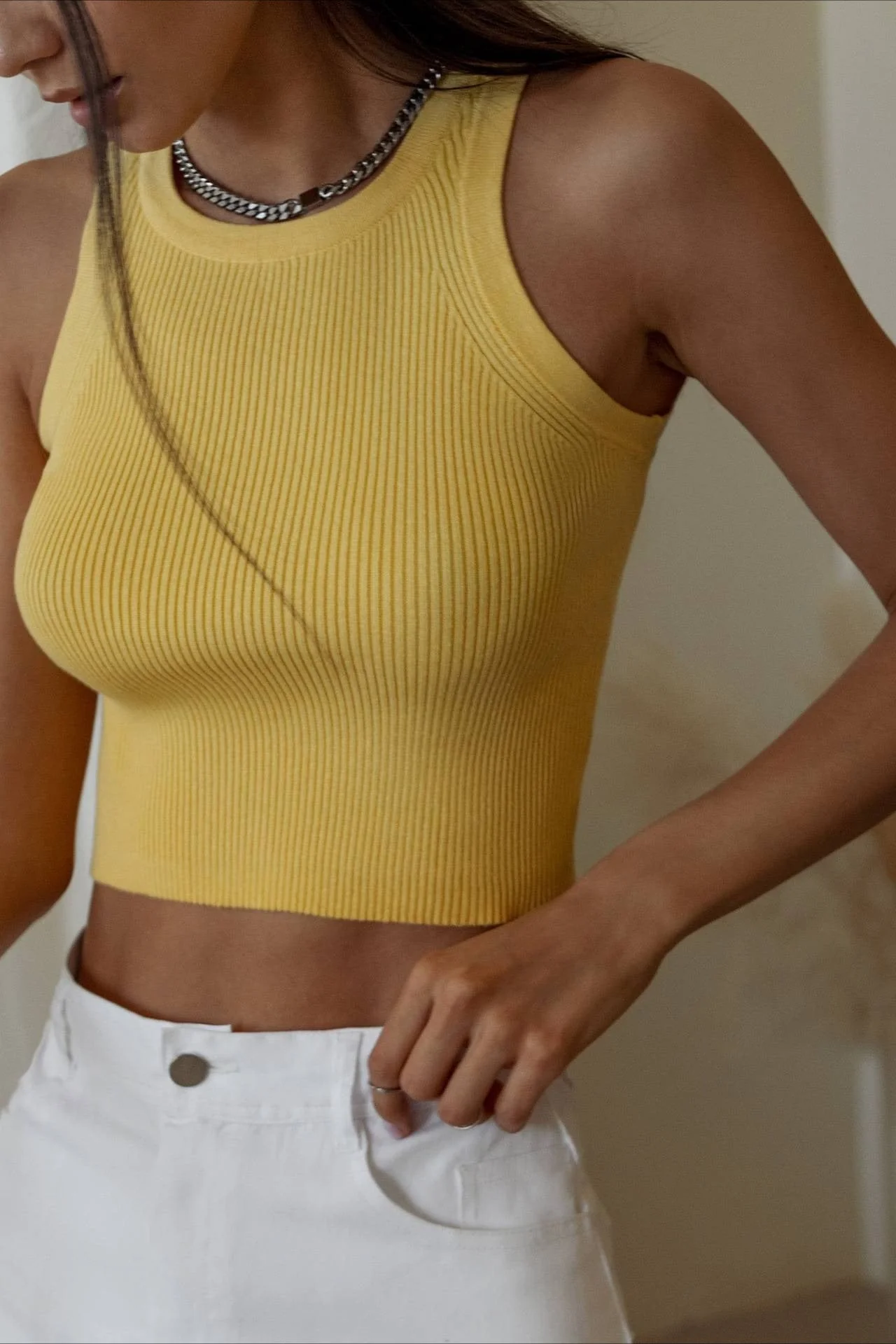 Solid Cropped Knit Top - Image 14