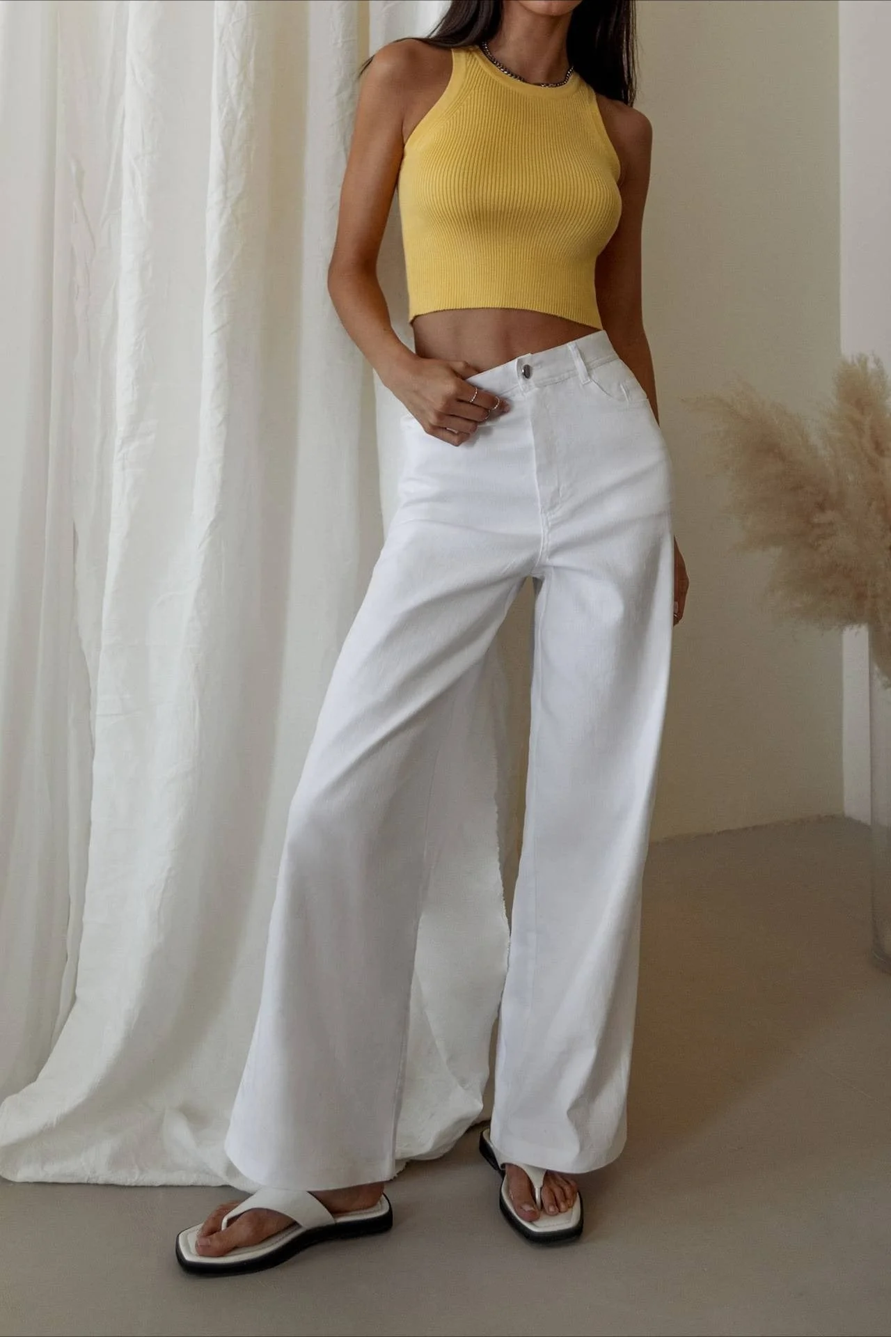 Solid Cropped Knit Top - Image 15