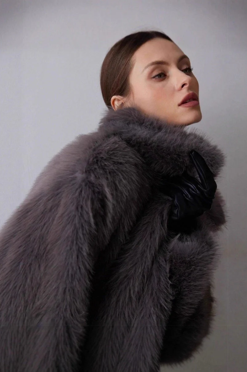 Solid Faux Fur Winter Coat - Image 2