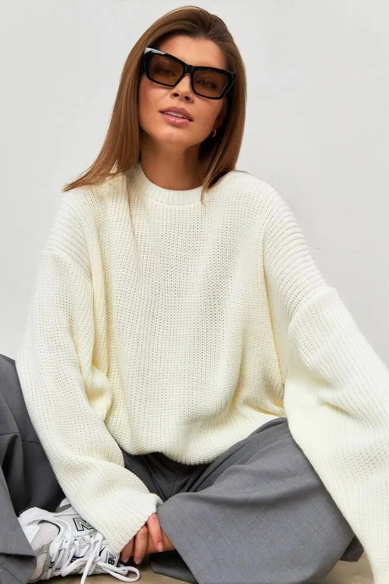 Solid Knit Crewneck Pullover Sweater - Image 11