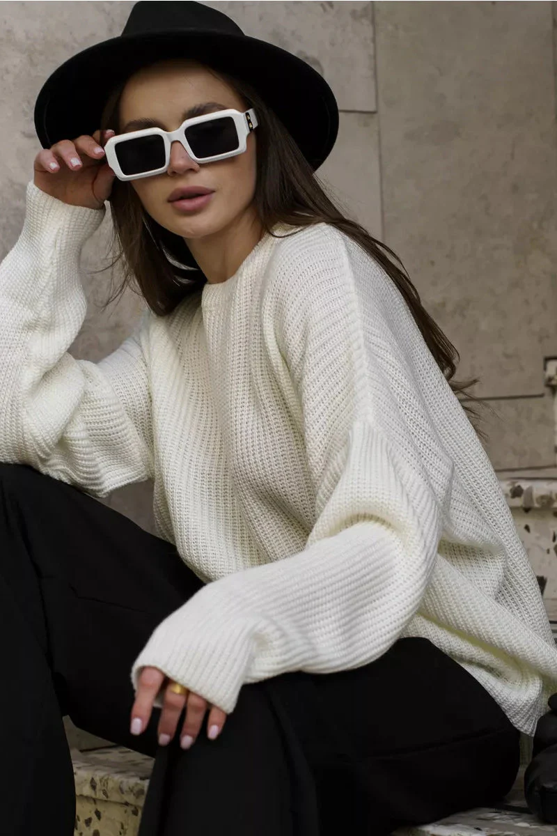 Solid Knit Crewneck Pullover Sweater - Image 14