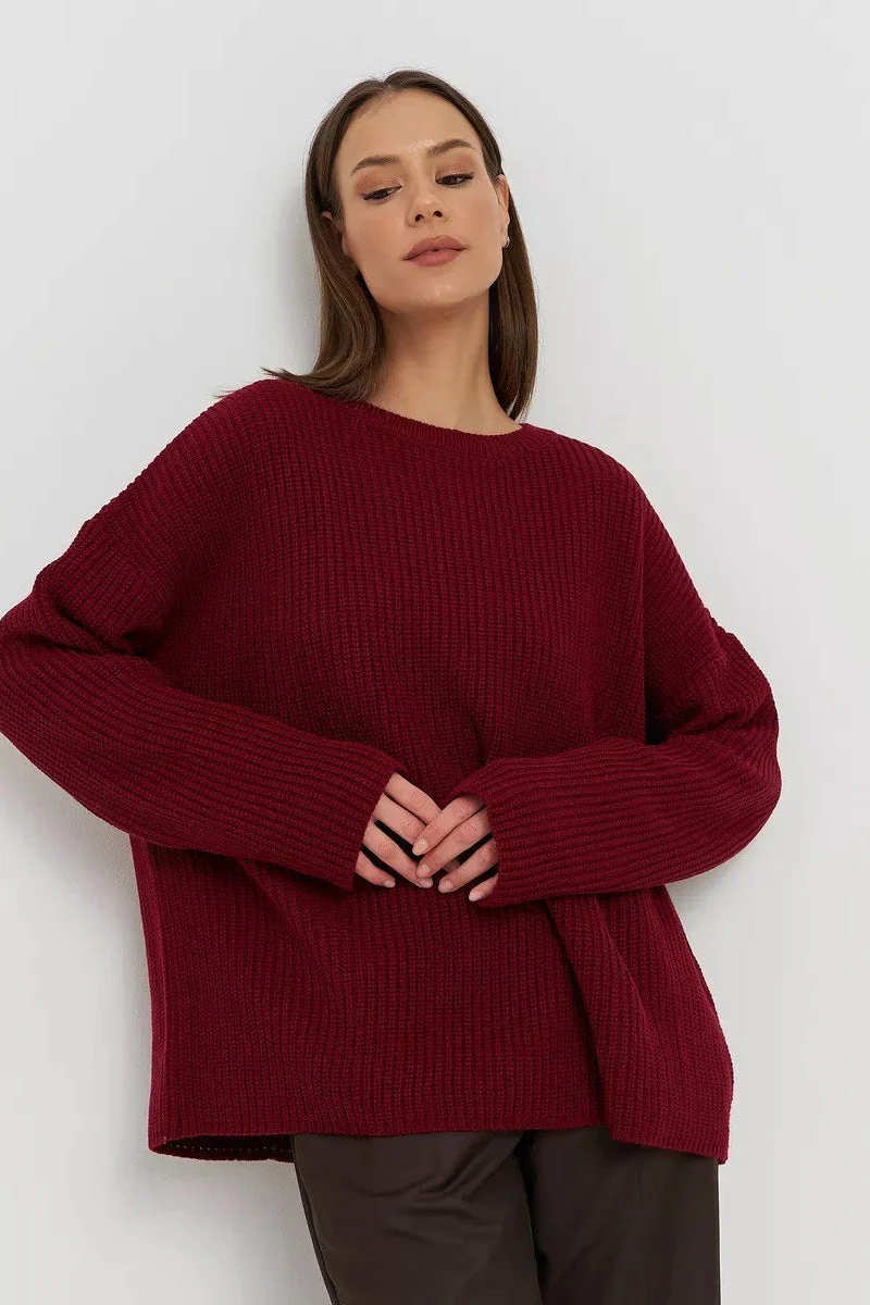 Solid Knit Crewneck Pullover Sweater - Image 18