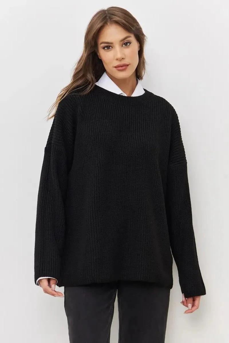 Solid Knit Crewneck Pullover Sweater - Image 21