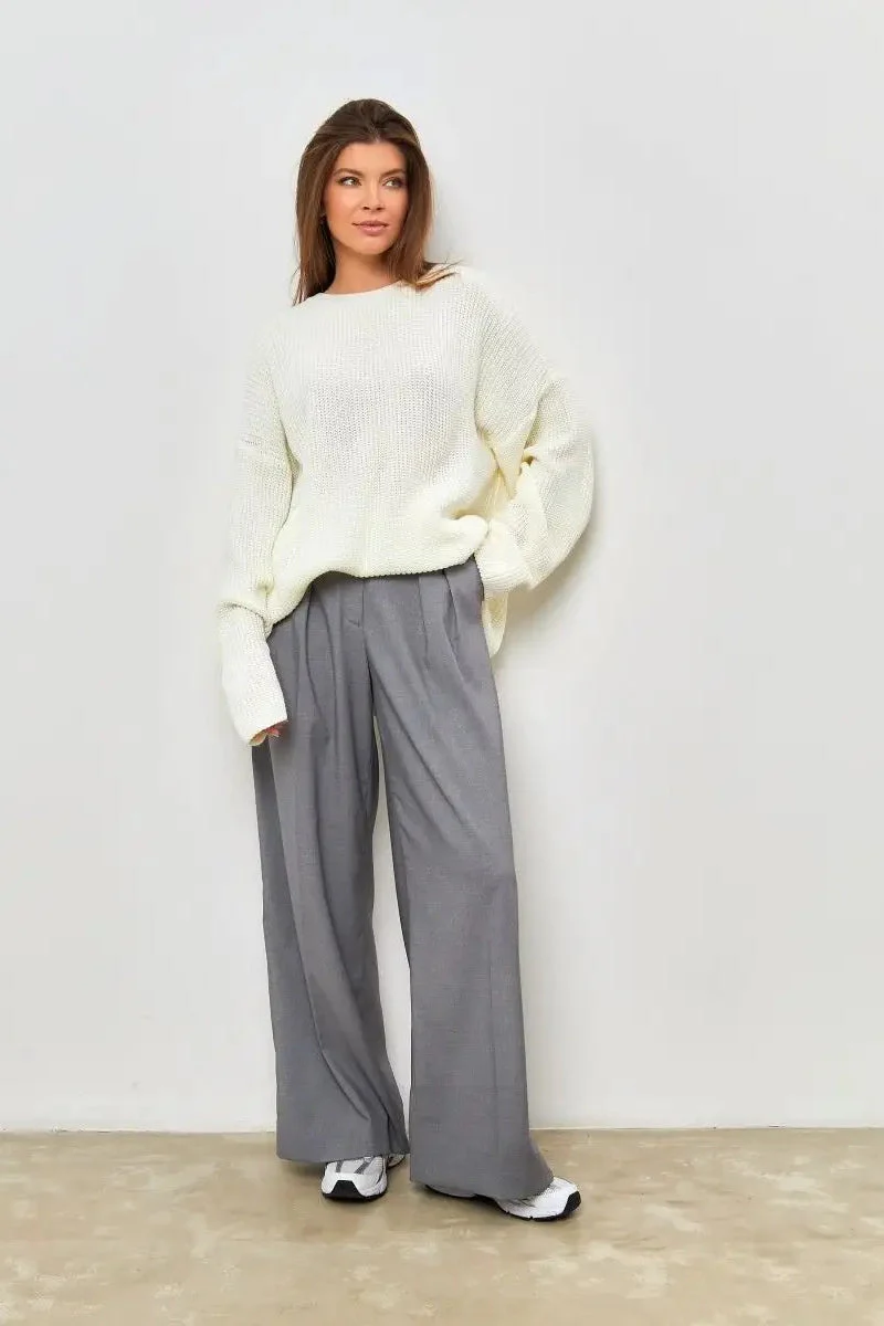 Solid Knit Crewneck Pullover Sweater - Image 31
