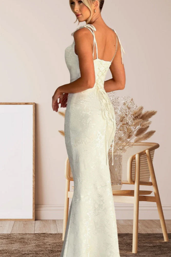 Solid Sash Backless Mermaid Formal Dress - Image 10