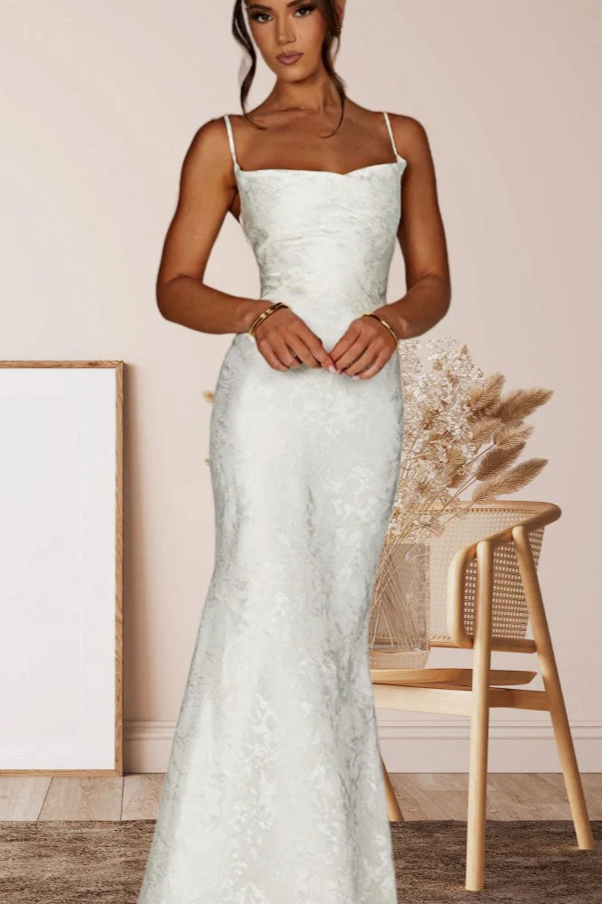 Solid Sash Backless Mermaid Formal Dress - Image 11