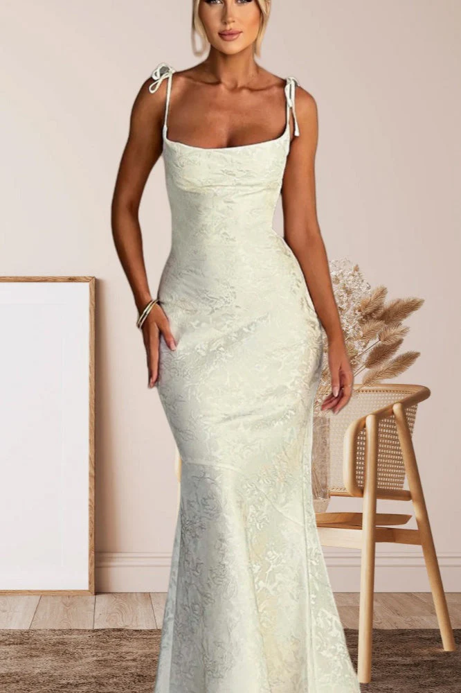 Solid Sash Backless Mermaid Formal Dress - Image 12