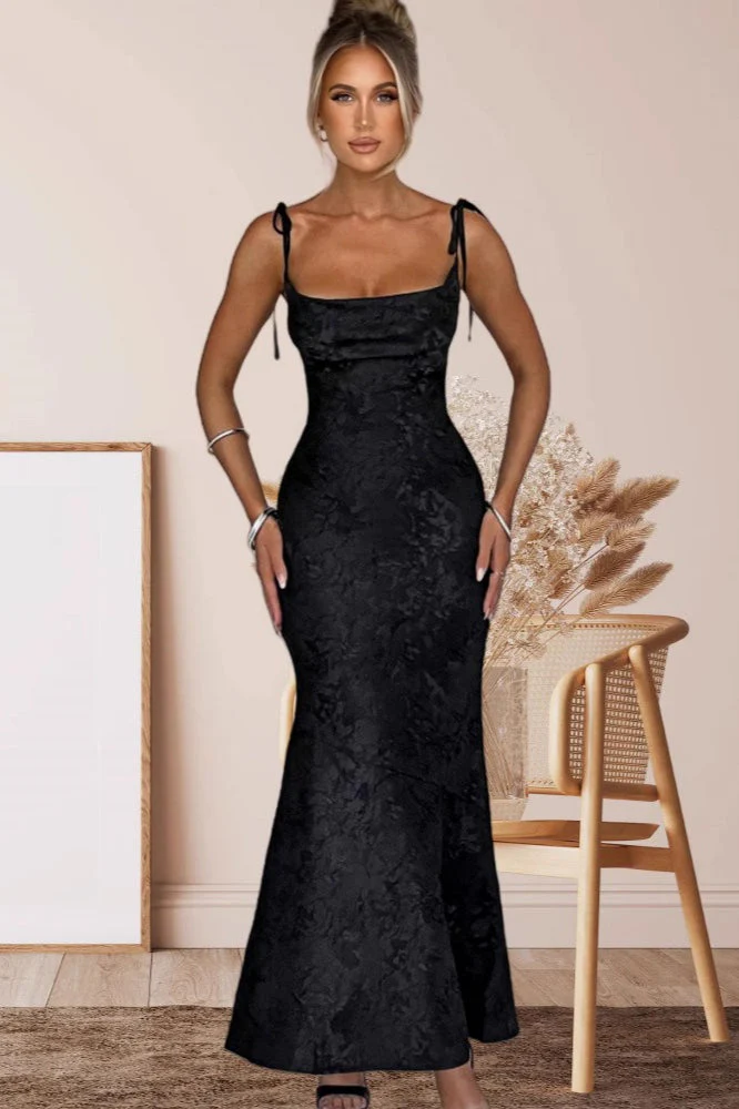 Solid Sash Backless Mermaid Formal Dress - Image 13