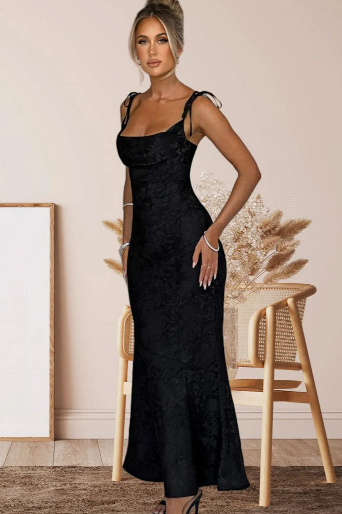 Solid Sash Backless Mermaid Formal Dress - Image 14