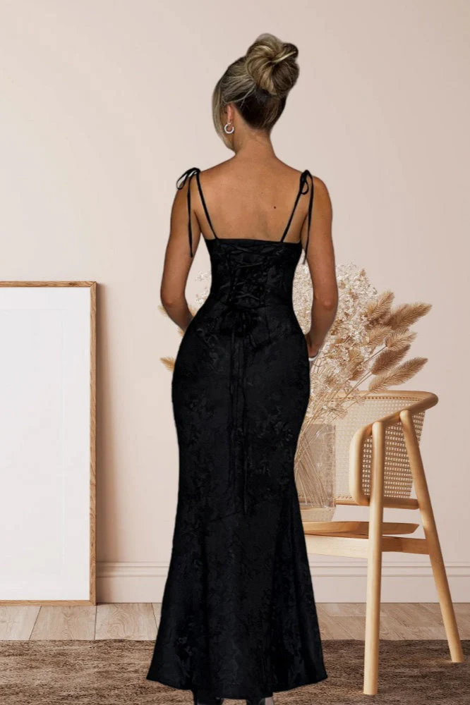 Solid Sash Backless Mermaid Formal Dress - Image 15