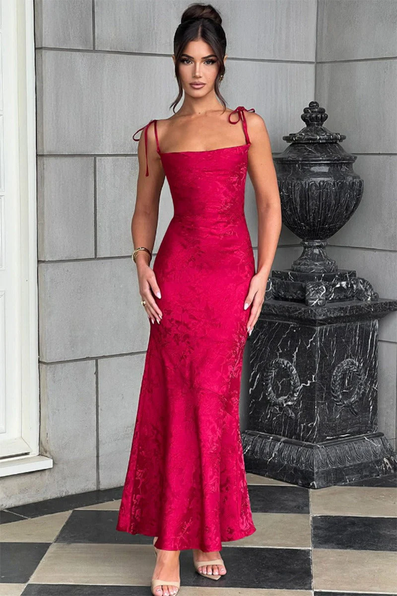 Solid Sash Backless Mermaid Formal Dress - Image 16