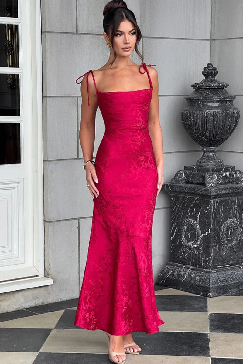 Solid Sash Backless Mermaid Formal Dress - Image 17