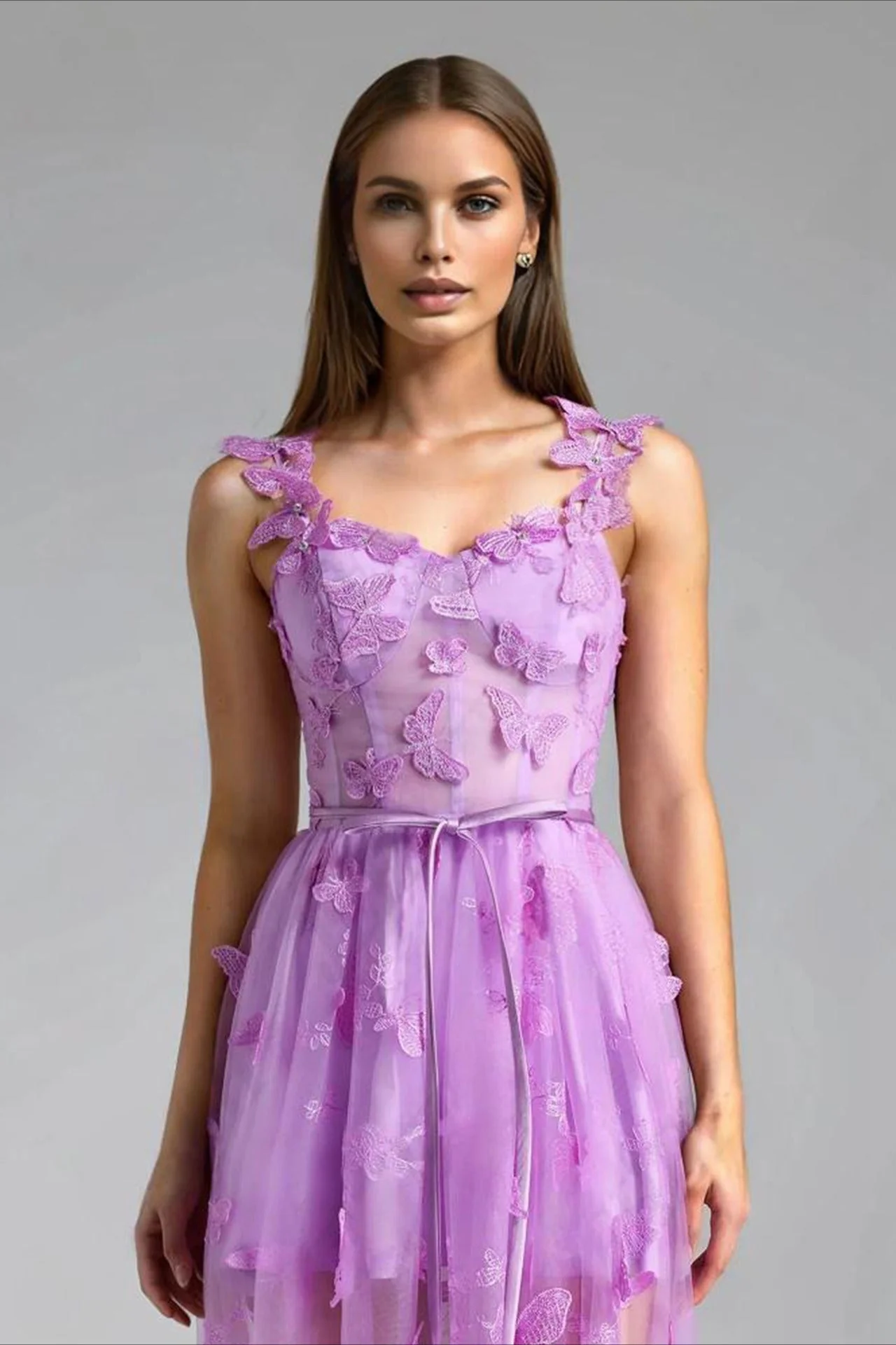 Spaghetti Strap Butterfly Party Dress - Image 3