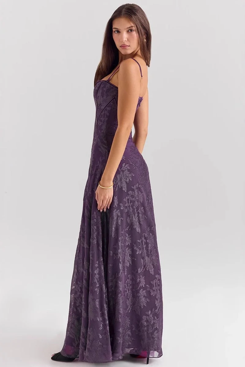 Spaghetti Strap Chiffon Floral Formal Dress - Image 2