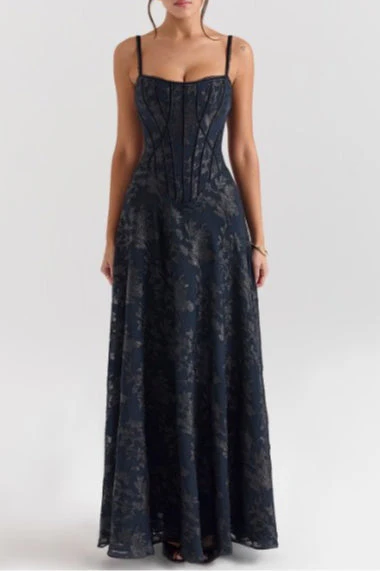Spaghetti Strap Chiffon Floral Formal Dress - Image 5