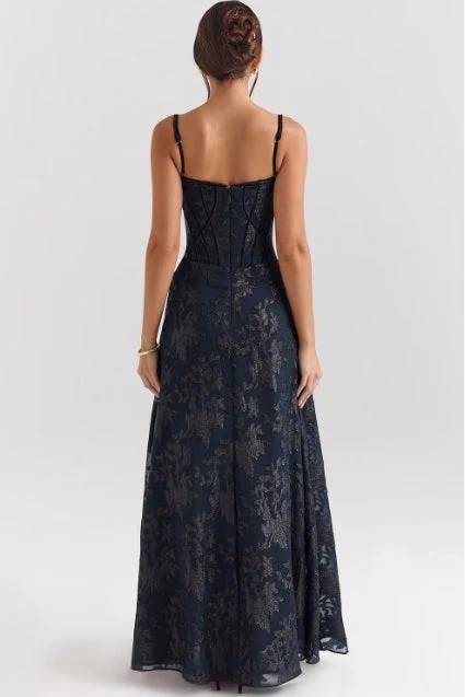 Spaghetti Strap Chiffon Floral Formal Dress - Image 7