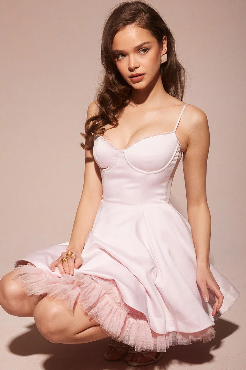 Spaghetti Strap Puff Mini Party Dress - Image 10