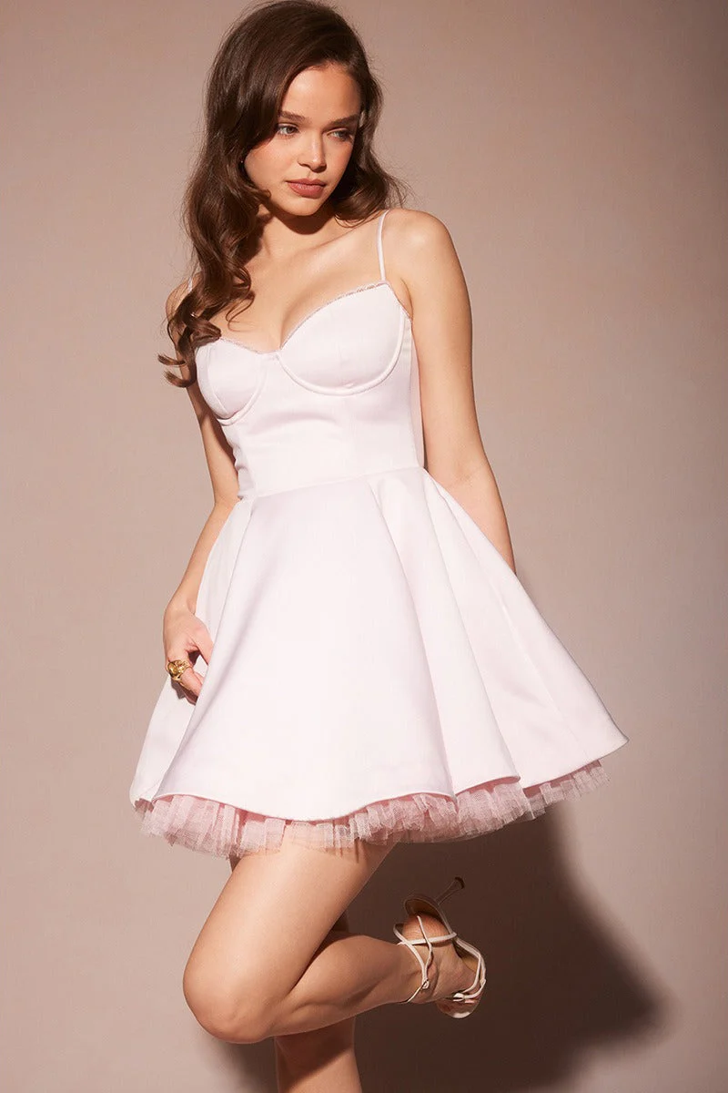 Spaghetti Strap Puff Mini Party Dress - Image 11
