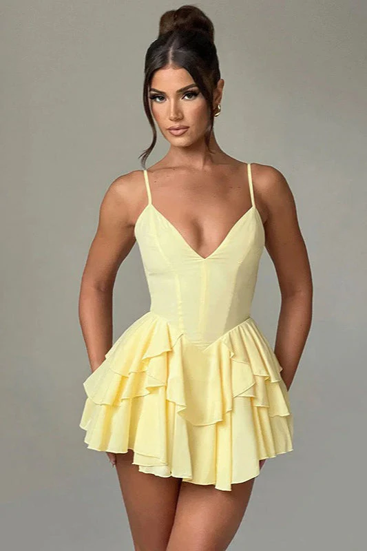 Spaghetti Strap Ruffle Party Dress - Image 6