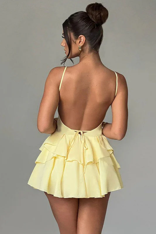 Spaghetti Strap Ruffle Party Dress - Image 7