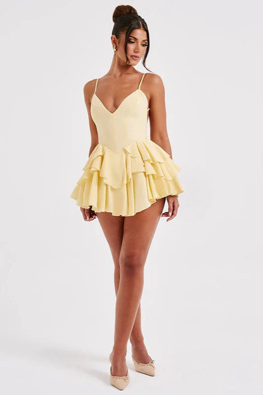 Spaghetti Strap Ruffle Party Dress - Image 8