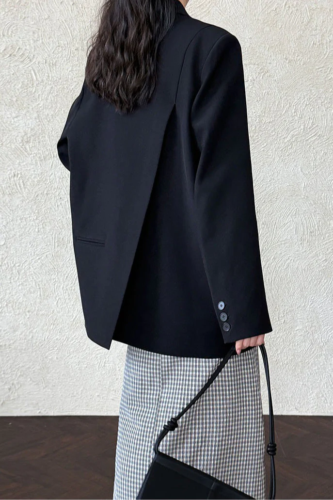 Split Back Relaxed Fit Blazer - Image 10