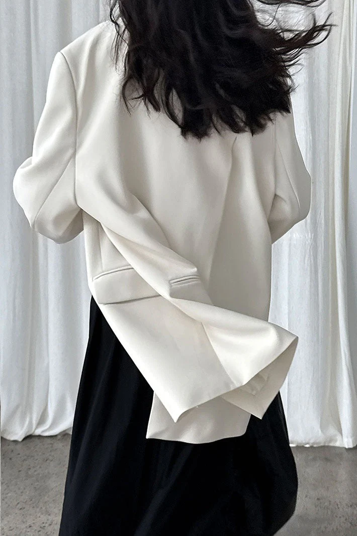 Split Back Relaxed Fit Blazer - Image 6
