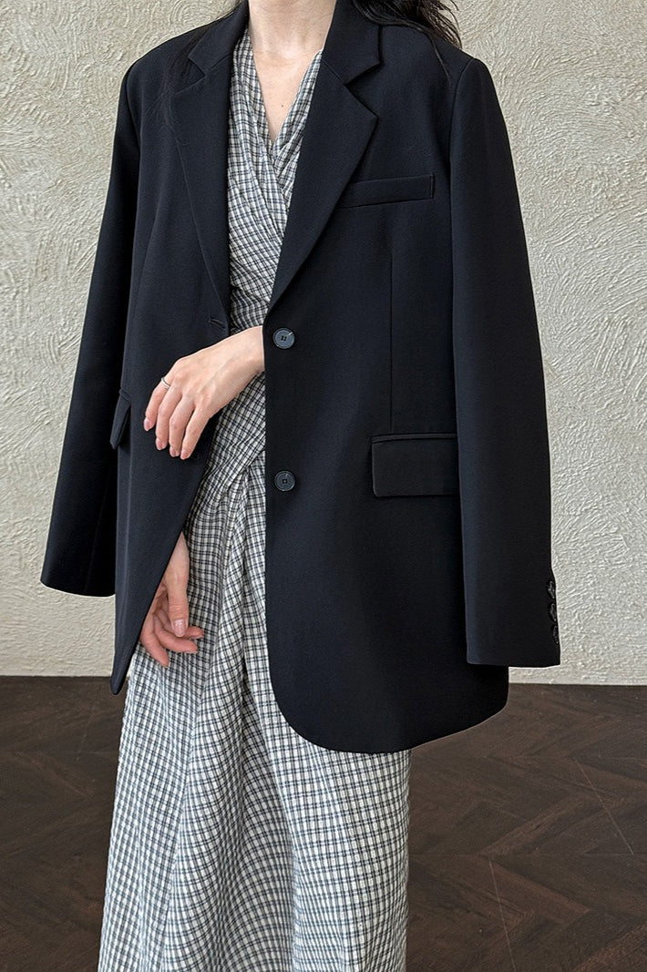Split Back Relaxed Fit Blazer - Image 7